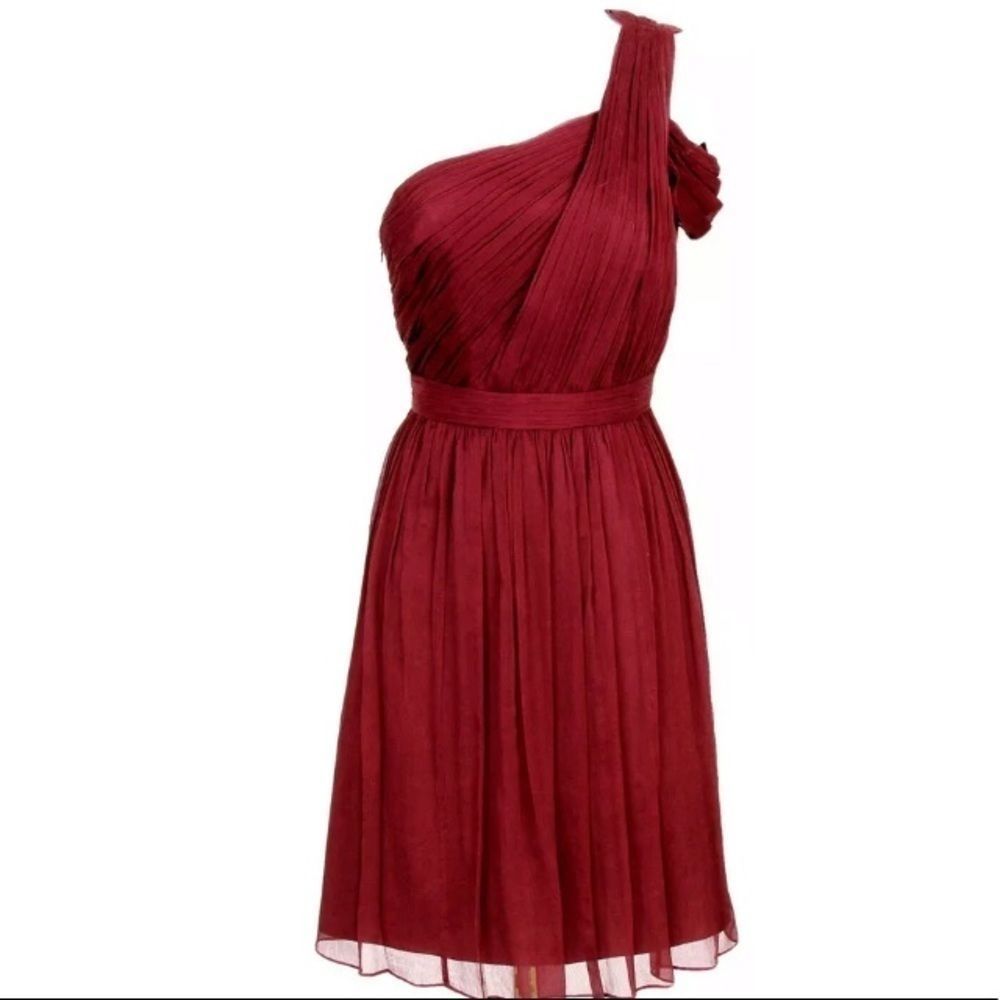 J Crew Cara Silk Chiffon Cocktail Dress wine NEW - Picture 1 of 5